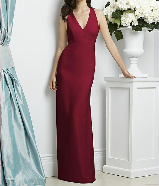 dessy off the shoulder crepe gown