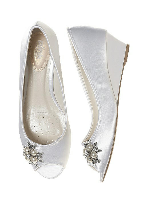 frosting dyeable satin bridal wedge