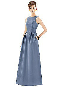 Alfred Sung Open Back Sateen Twill Gown D661