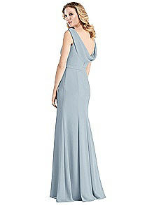 Cowl-Back Sleeveless Chiffon Gown