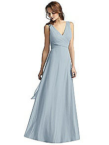 Layla Wrap V-Neck Chiffon Gown