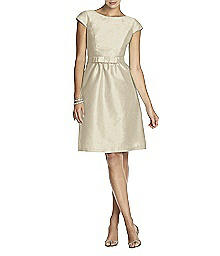 Cap Sleeve Dupioni Cocktail Dress- Melinda
