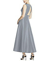 Deep V-Neck Mikado Midi Dress - Bianca