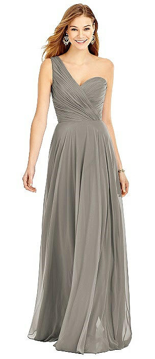 One Shoulder Mocha Bridesmaid Dresses