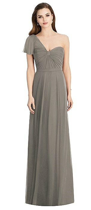 One Shoulder Mocha Bridesmaid Dresses