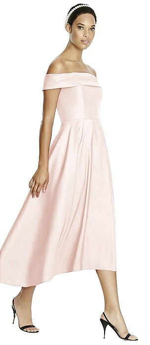 pink midi bridesmaid dress